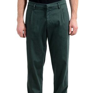 Versace Collection Mens Green Pleated Casual Pants